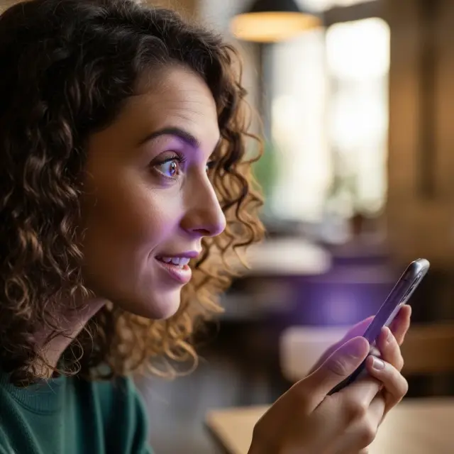 Colaboradora recebendo notificação no celular